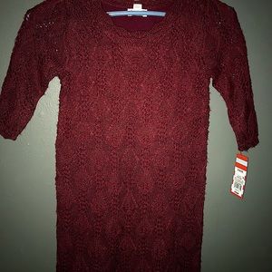 Girls burgundy sweater dress